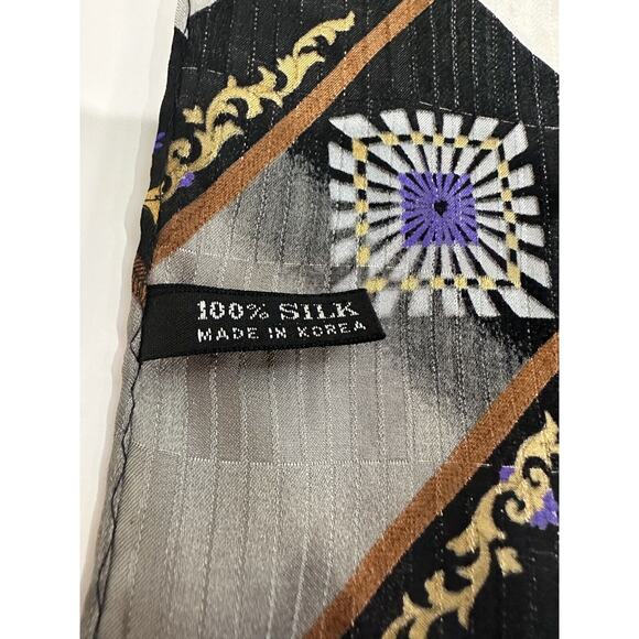 10” Satin 100% Silk Pocket Square, Hanky, handkerchief, Black And Tan Hand Roll - Picture 6 of 8